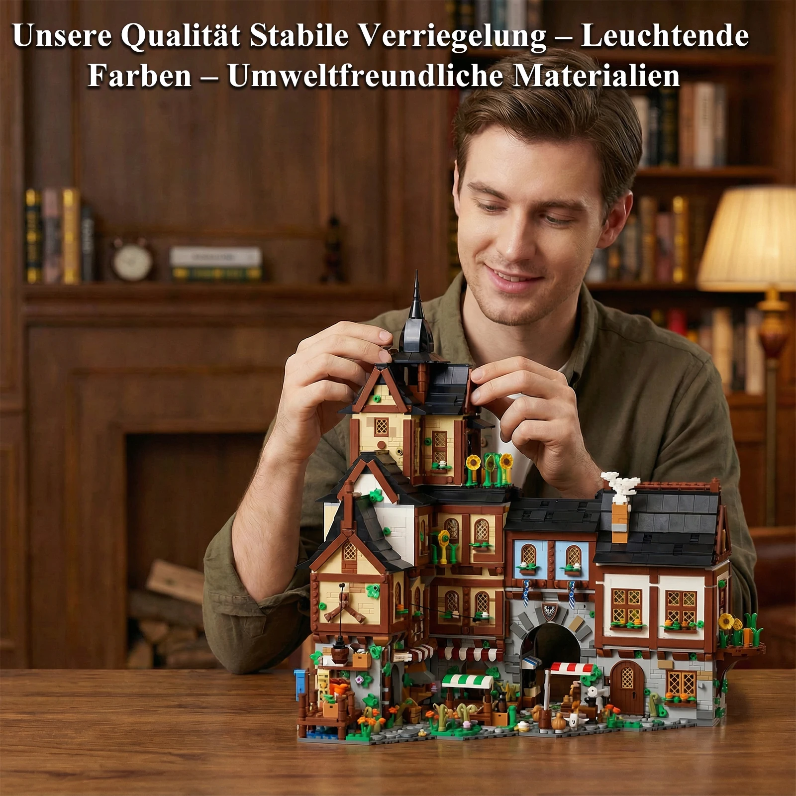 3867PCS Medieval Europe Town Building Blocks Set Architecture Street View Model Bricks DIY Assembly Toys for Adults Kids Gifts