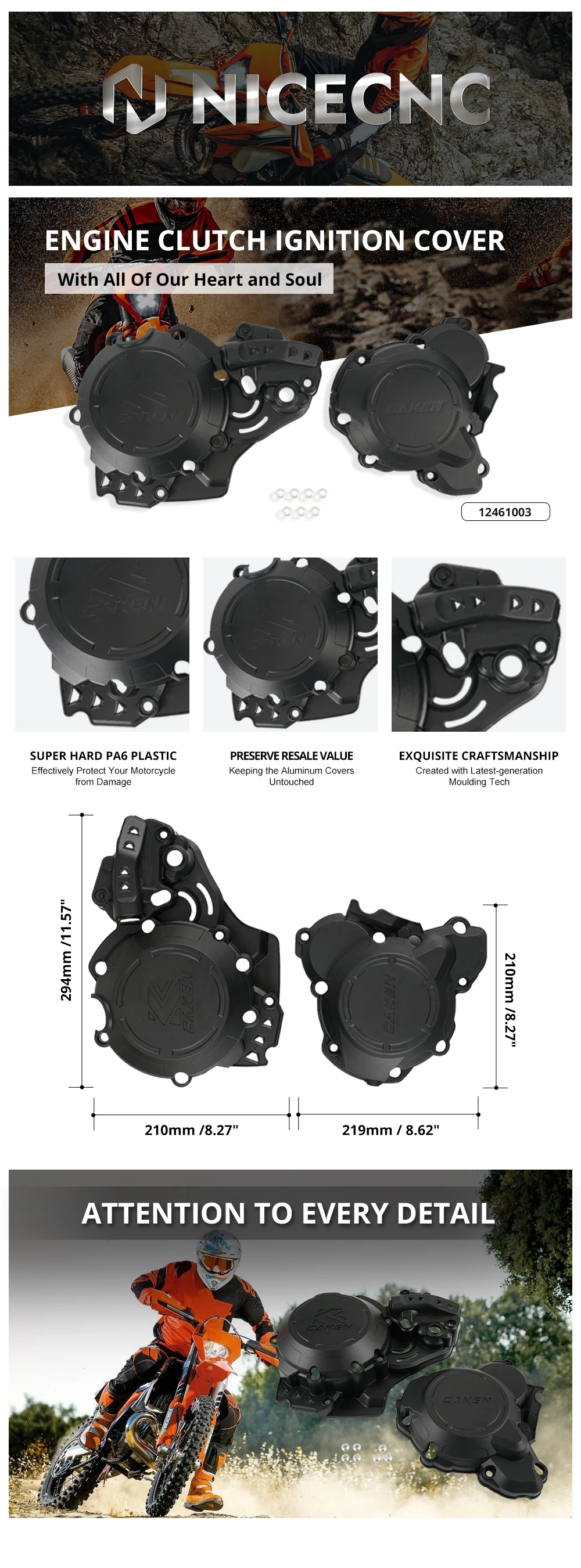 NICECNC For Husqvarna TE 300i TE 250i KTM TPi EXC 300 EXC 250 XC-W 250 XC-W 300 2020-2023 SX 250 Clutch Protector Ignition Guard