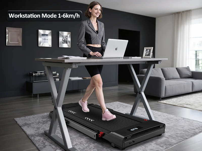 Professional Home Office Walking Pad 2.5HP Quiet Motor Space-Saving Foldable Treadmill with Bluetooth