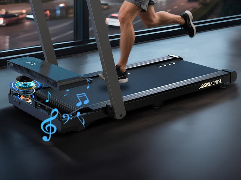 Professional Home Office Walking Pad 2.5HP Quiet Motor Space-Saving Foldable Treadmill with Bluetooth
