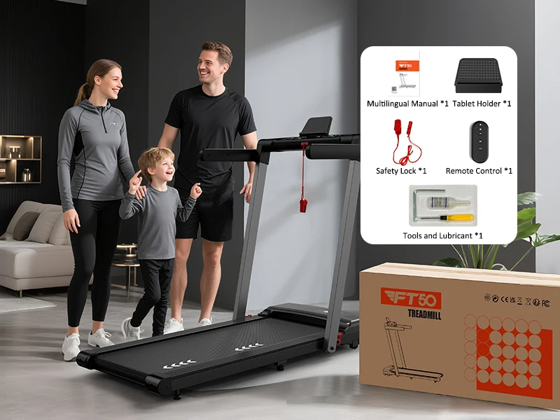 Professional Home Office Walking Pad 2.5HP Quiet Motor Space-Saving Foldable Treadmill with Bluetooth