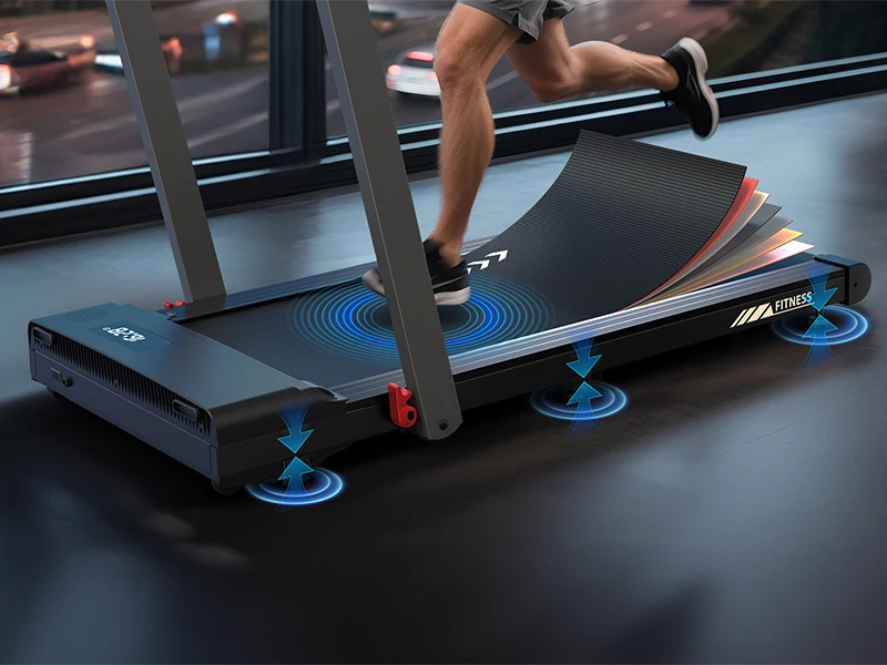 Professional Home Office Walking Pad 2.5HP Quiet Motor Space-Saving Foldable Treadmill with Bluetooth