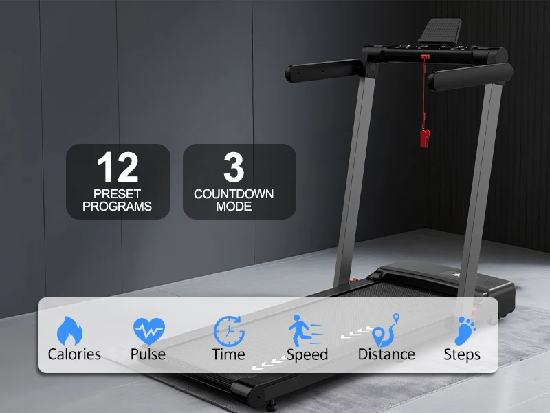Professional Home Office Walking Pad 2.5HP Quiet Motor Space-Saving Foldable Treadmill with Bluetooth