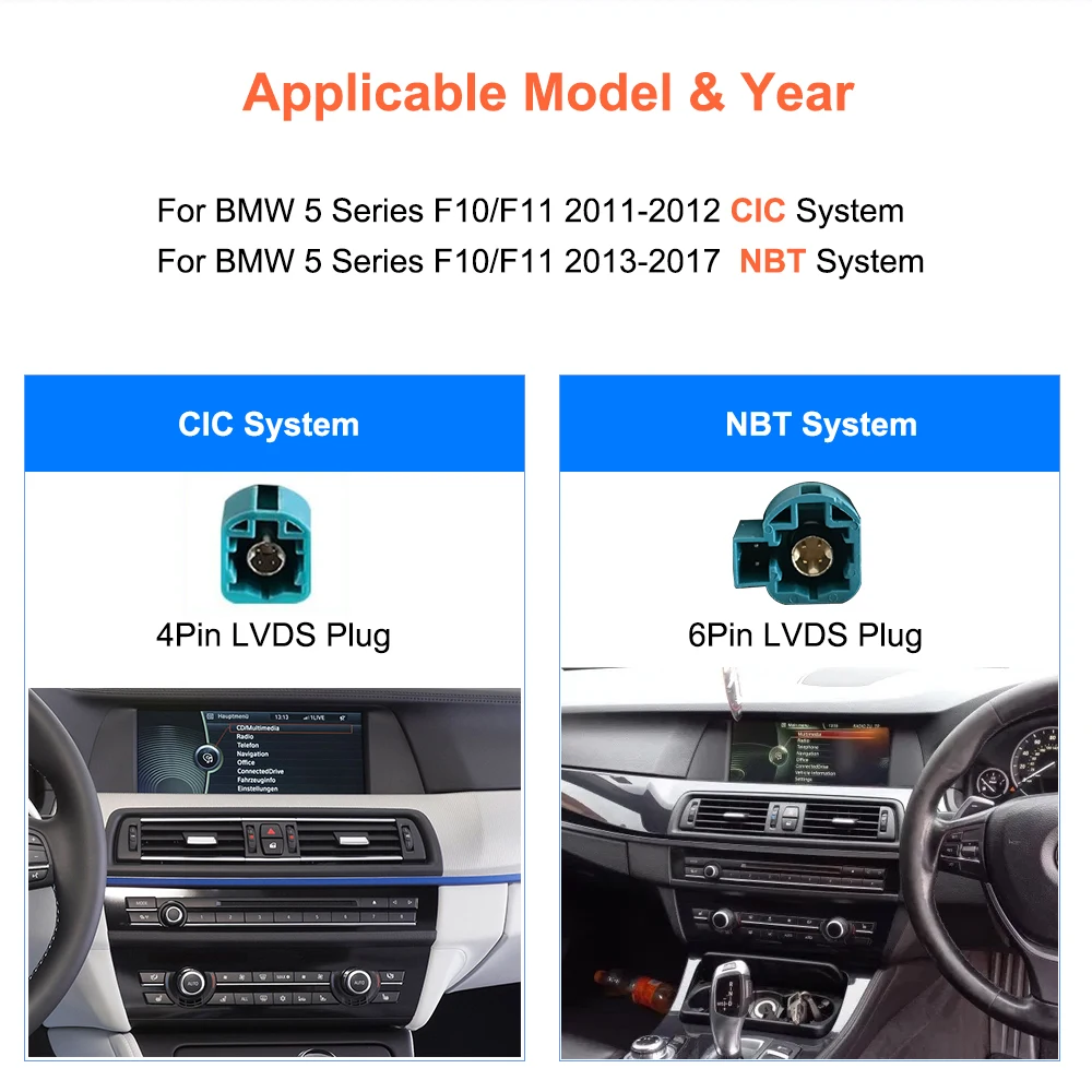 Bonroad Linux multimedia touch screen for BMW Series 5 F10 F11 CIC system NBT 2011-2017 Carplay without thread Android Auto Car Radio