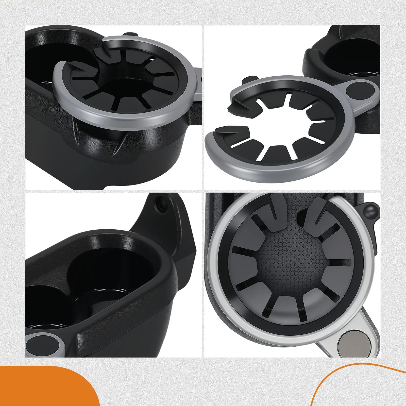 Centre Black Cup Holder for Smart Fortwo 2007-2014 A4518100370 Front ABS PC
