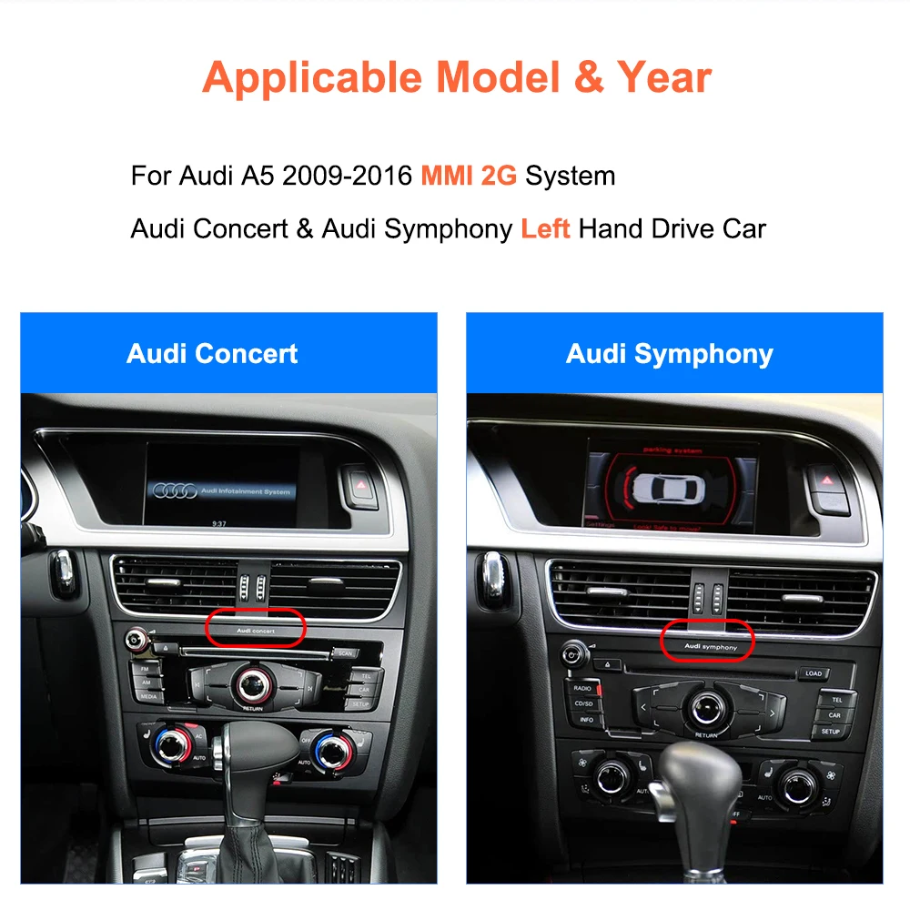 Bonroad 8.8 Inch Linux Carplay Android Car Touch Screen For Audi A5 2009-2016 Multim Radio Airplay Mirror Link Bluetooth WiFi Unit