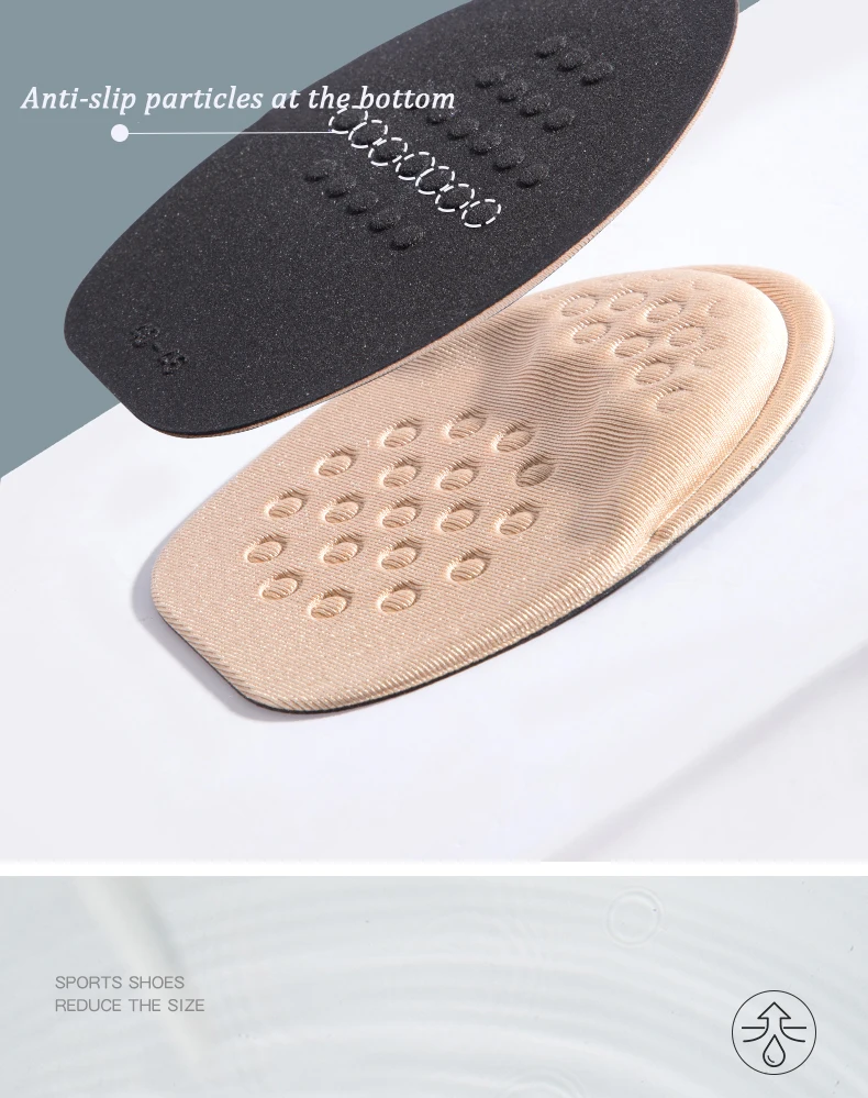 Forefoot Pads for Women High Heels Half Insoles Forefoot Anti-Slip Pain Relief Insert Shoe Size Reduce Filler for Too Big Shoes