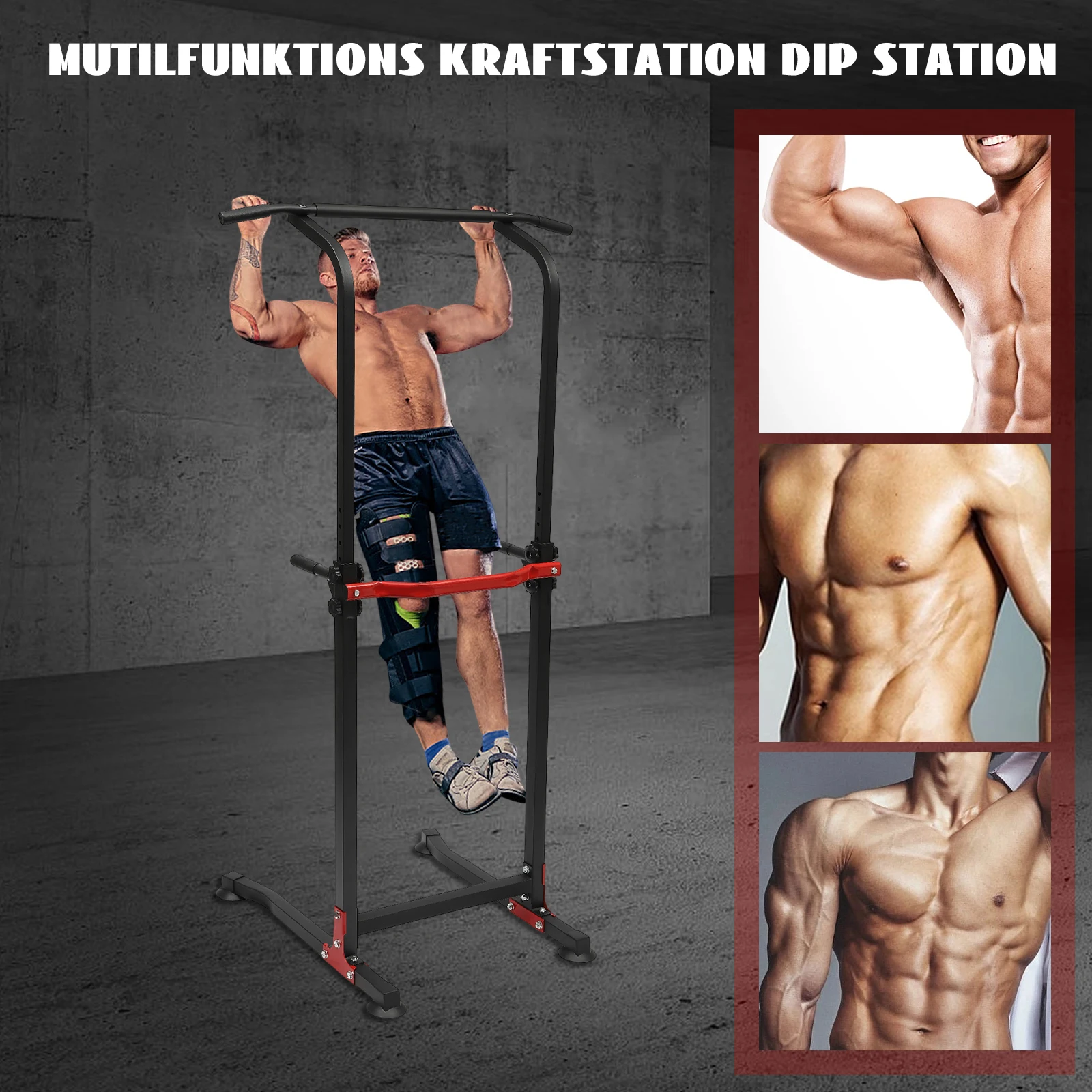Multifunction traction training device, Height adjustable Indoor/ outdoor traction bar for home& gym, Fitness device 150 kg Load