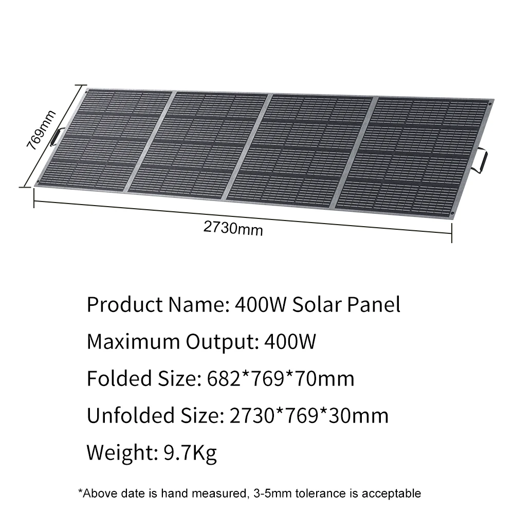 400W solar panel ABOK Monocrystalline Charger with MC4 Output IP68 flexible Waterproof for power station/RV/Camping/Home/Hiking