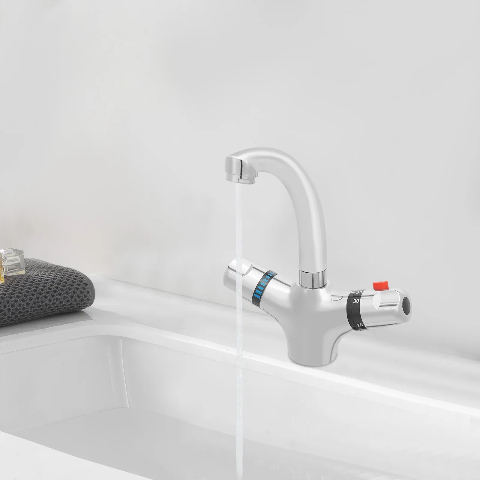 High quality brass chrome finish kitchen thermostatic faucet Kitchen Mixer Tap Basin Faucet Bathroom Faucet 360° Rotatable