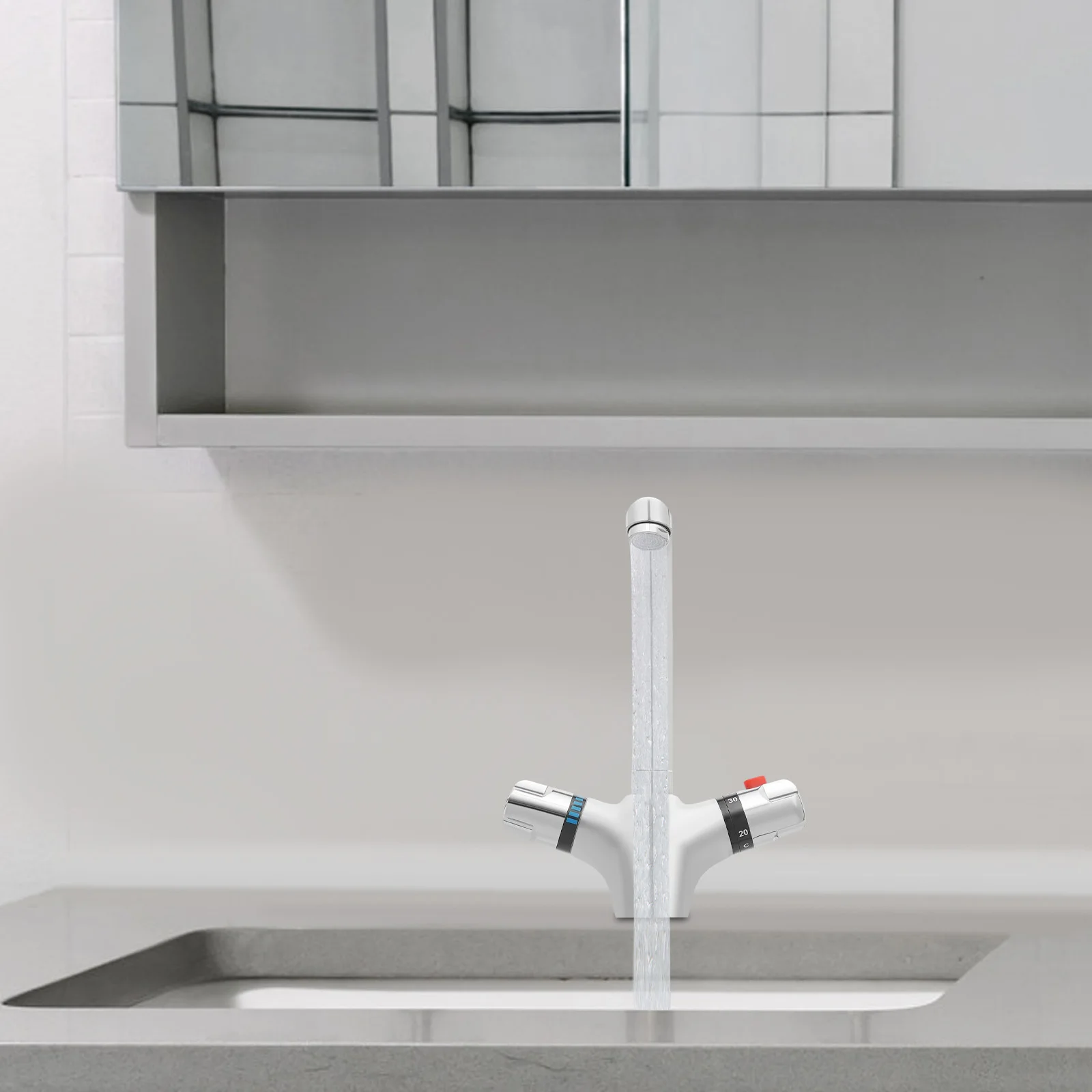 High quality brass chrome finish kitchen thermostatic faucet Kitchen Mixer Tap Basin Faucet Bathroom Faucet 360° Rotatable