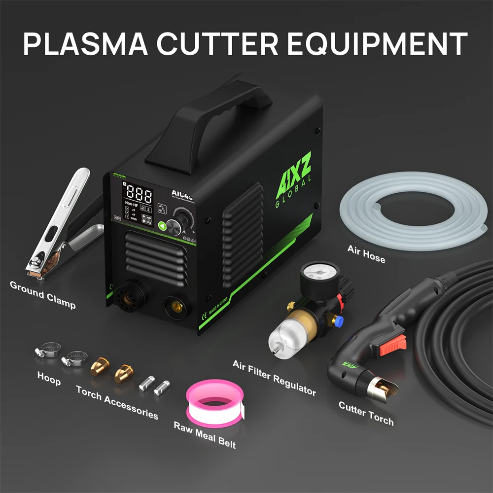 AIXZ AIC45II 220V 45 Amps Plasma Cutting Machine 60% Duty Cycle IGBT Inverter Non-HF Non-Touch Pilot ARC Air Plasma Cutter 2T/4T Cutting 1-16mm Greatly Improves Cutting Efficiency