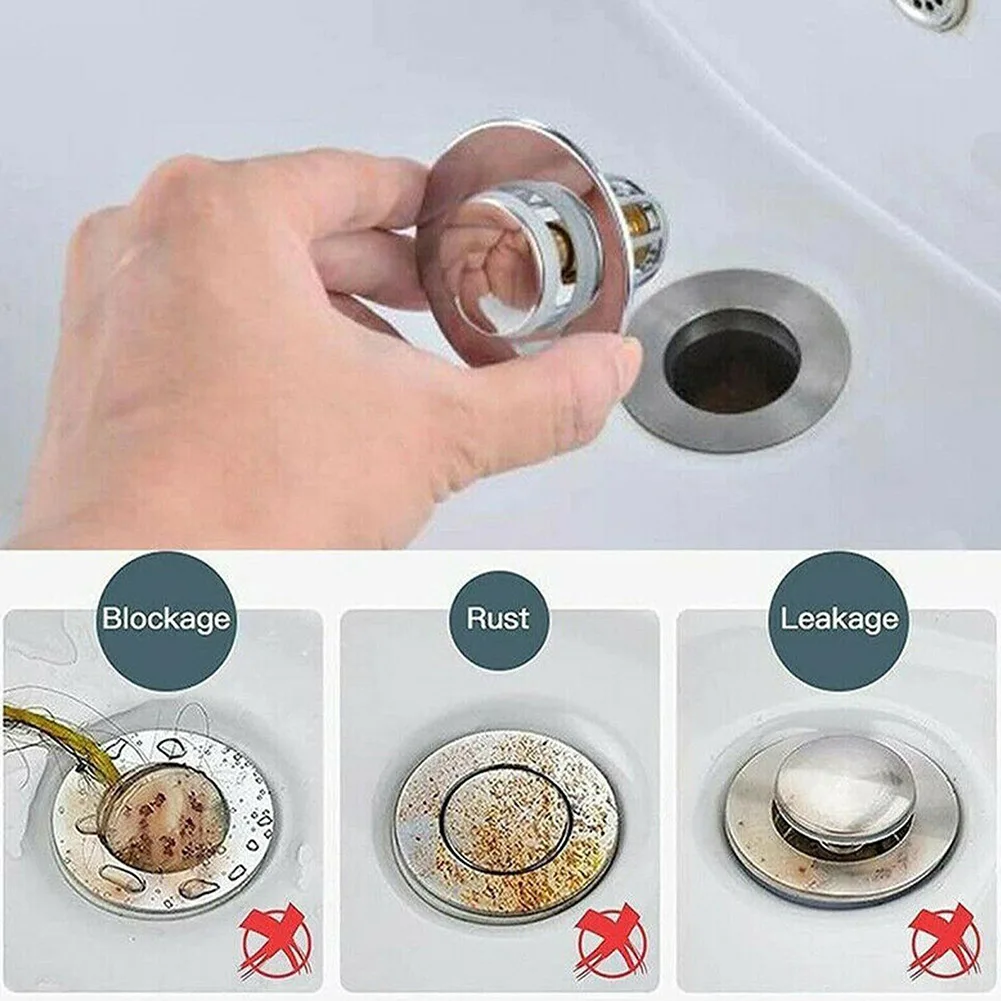 Bathroom Sink Plug Stopper Wash Basin Core Bounce Up Drain Filter Shower Sink Filter Plug Kitchen Bathtub Stopper