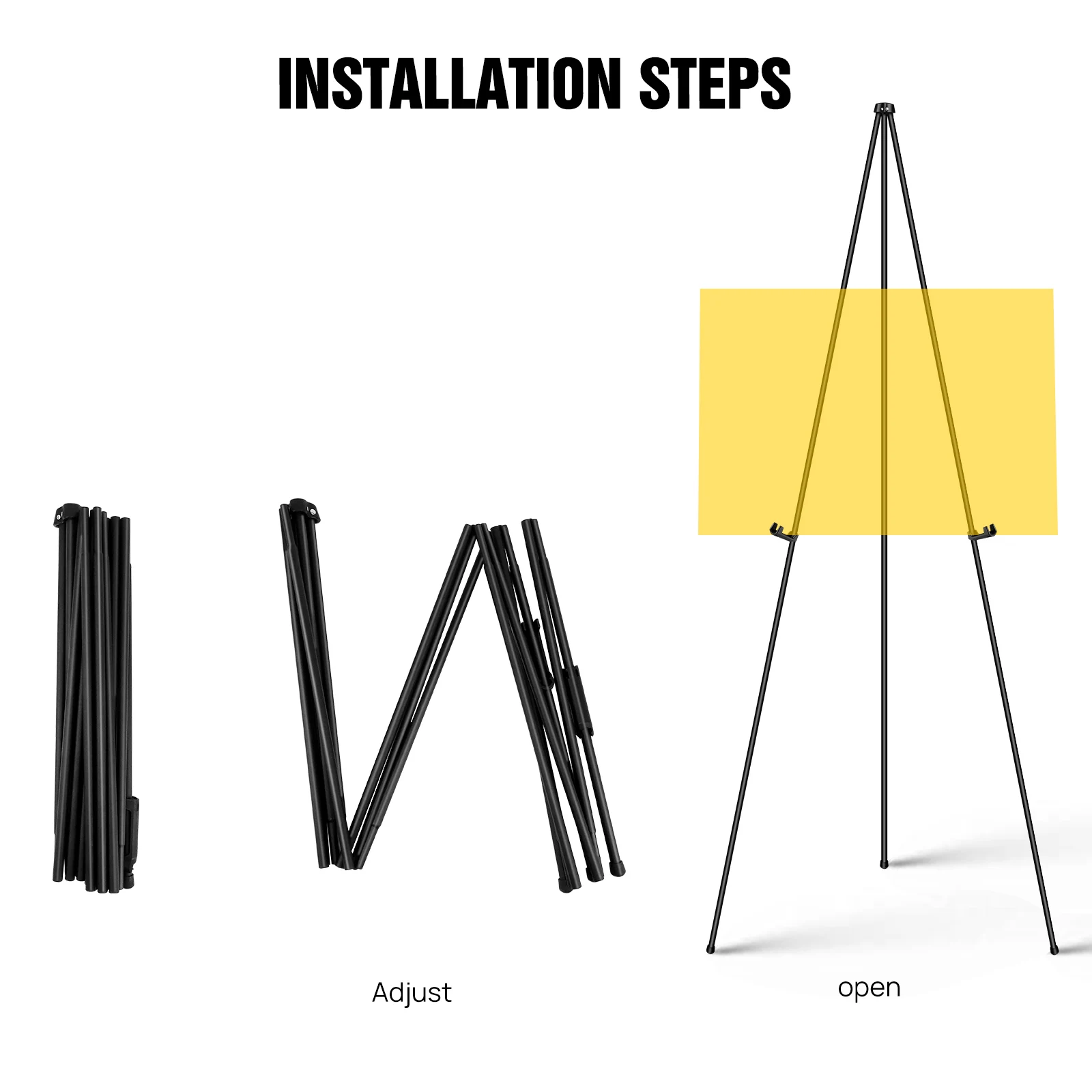 Display Easel Stand for Painting, 160cm Foldable Artist Easel Floor Standing, Easy to Fold, for Wedding, Painting, Display Show