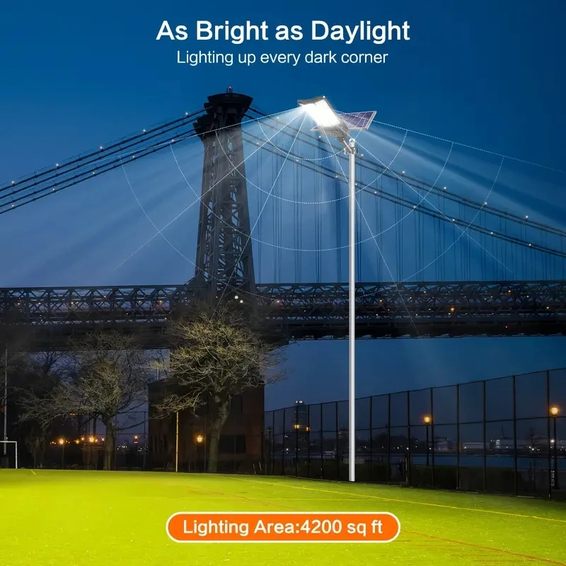 8000W Solar Street Lights Outdoor Commercial Parking Lot Light Dusk to Dawn Solar Security Flood Lights Solar Lamp for Yard Road
