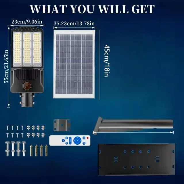 8000W Solar Street Lights Outdoor Commercial Parking Lot Light Dusk to Dawn Solar Security Flood Lights Solar Lamp for Yard Road