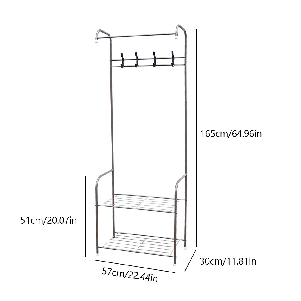 Independent Hanger Brown Metal Shoe Hanger 4 Hooks Clothes Rack Clothes Hangers Coat Hanger Stand Wardrobe Stand