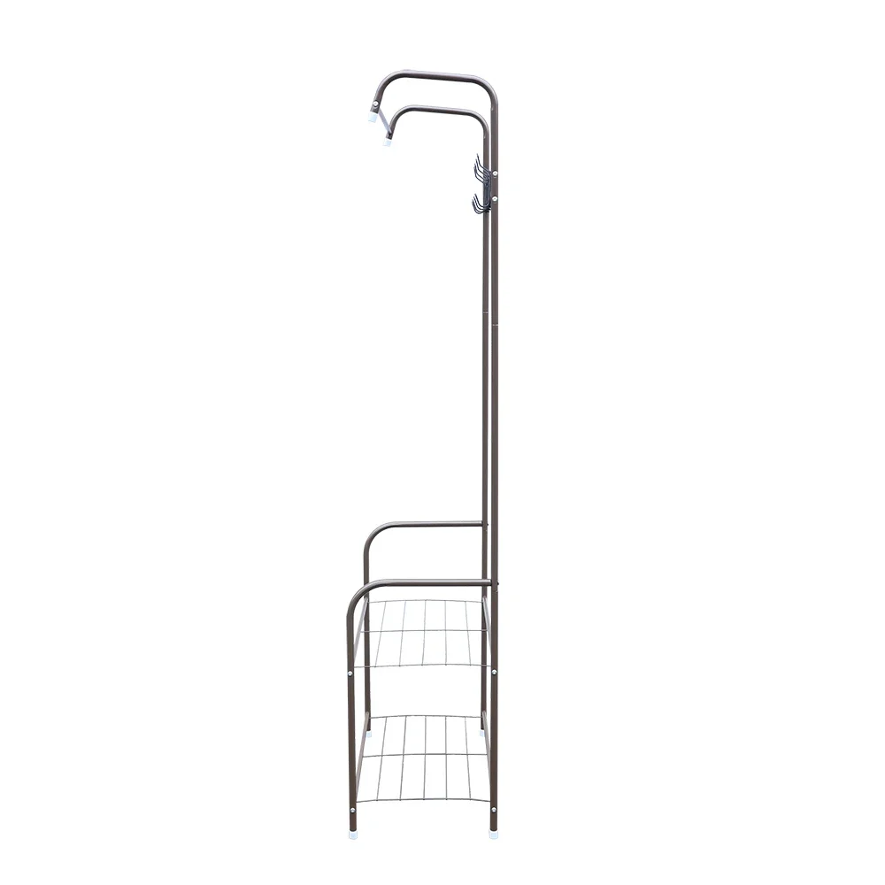 Independent Hanger Brown Metal Shoe Hanger 4 Hooks Clothes Rack Clothes Hangers Coat Hanger Stand Wardrobe Stand