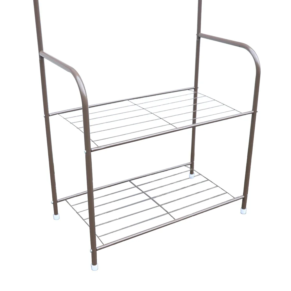 Independent Hanger Brown Metal Shoe Hanger 4 Hooks Clothes Rack Clothes Hangers Coat Hanger Stand Wardrobe Stand
