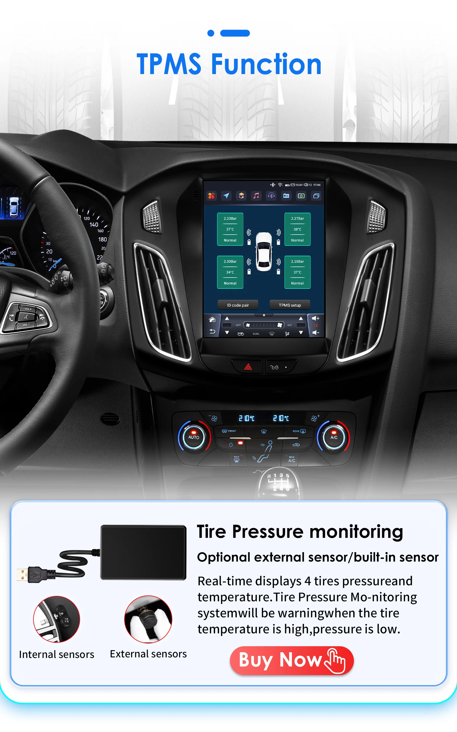 Hizpo For Tesla Style Car Radio For Ford Focus 3 Mk 3 2011  - 2019 Android Auto Multimedia Player 4G Wireless Carplay 8 Core RDS