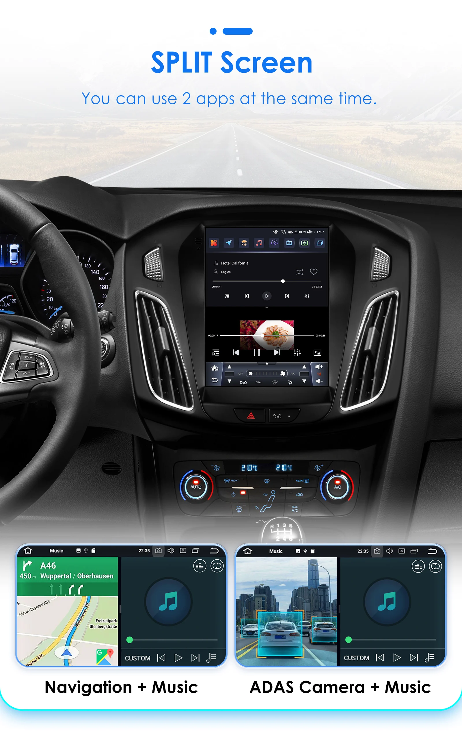 Hizpo For Tesla Style Car Radio For Ford Focus 3 Mk 3 2011  - 2019 Android Auto Multimedia Player 4G Wireless Carplay 8 Core RDS