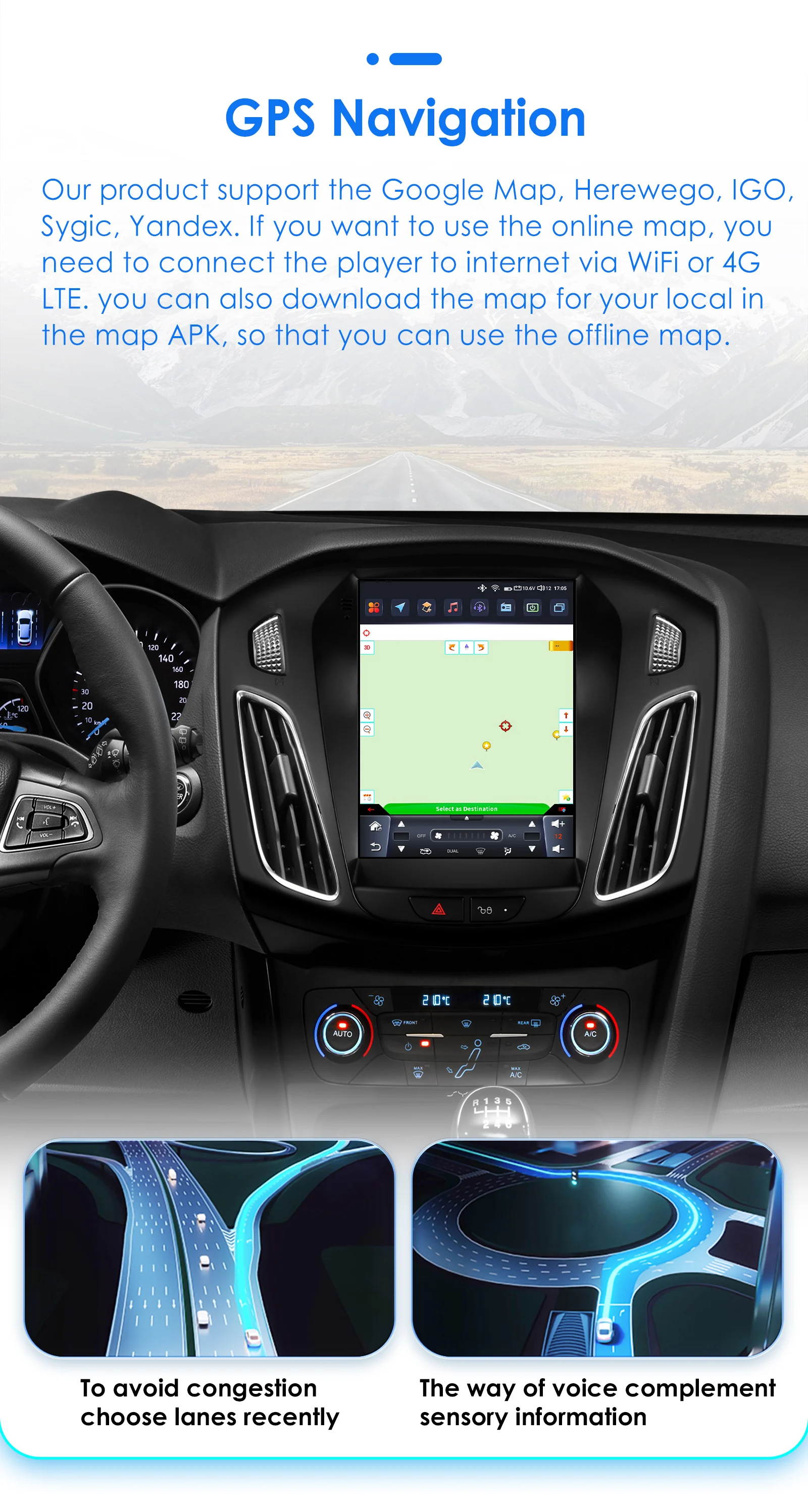 Hizpo For Tesla Style Car Radio For Ford Focus 3 Mk 3 2011  - 2019 Android Auto Multimedia Player 4G Wireless Carplay 8 Core RDS