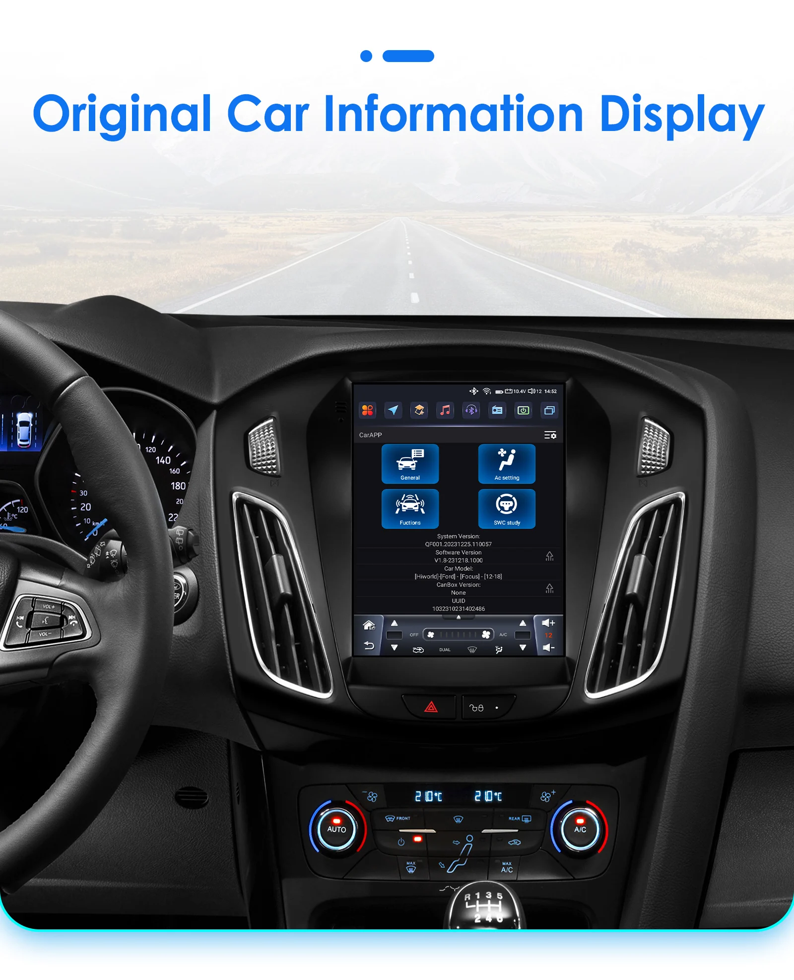 Hizpo For Tesla Style Car Radio For Ford Focus 3 Mk 3 2011  - 2019 Android Auto Multimedia Player 4G Wireless Carplay 8 Core RDS