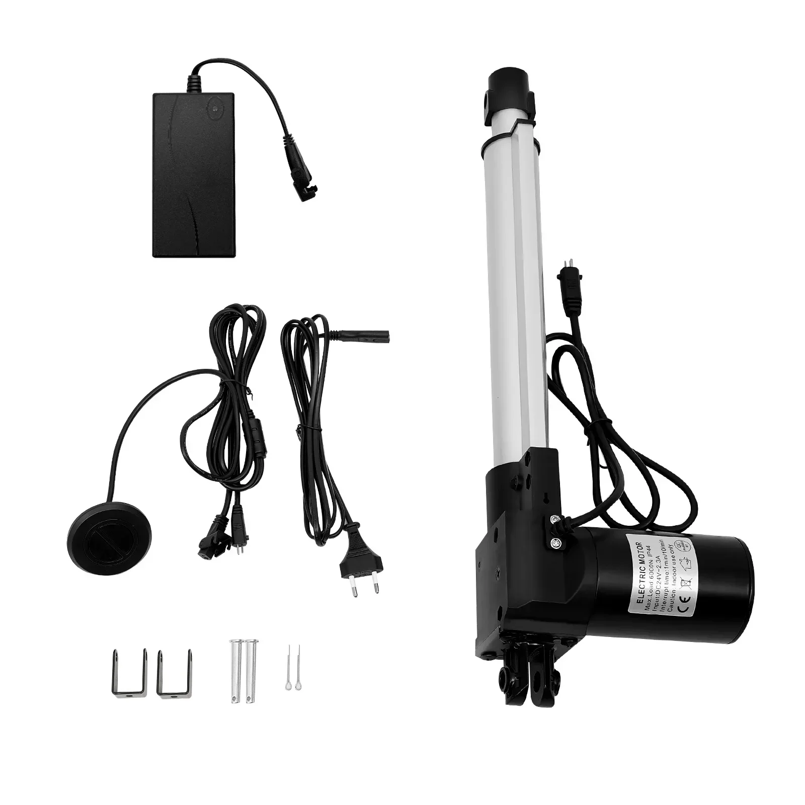 Durable Linear Actuator, 6000N Load Capacity, 24V Motor, 9-inch Stroke for Compact Installations