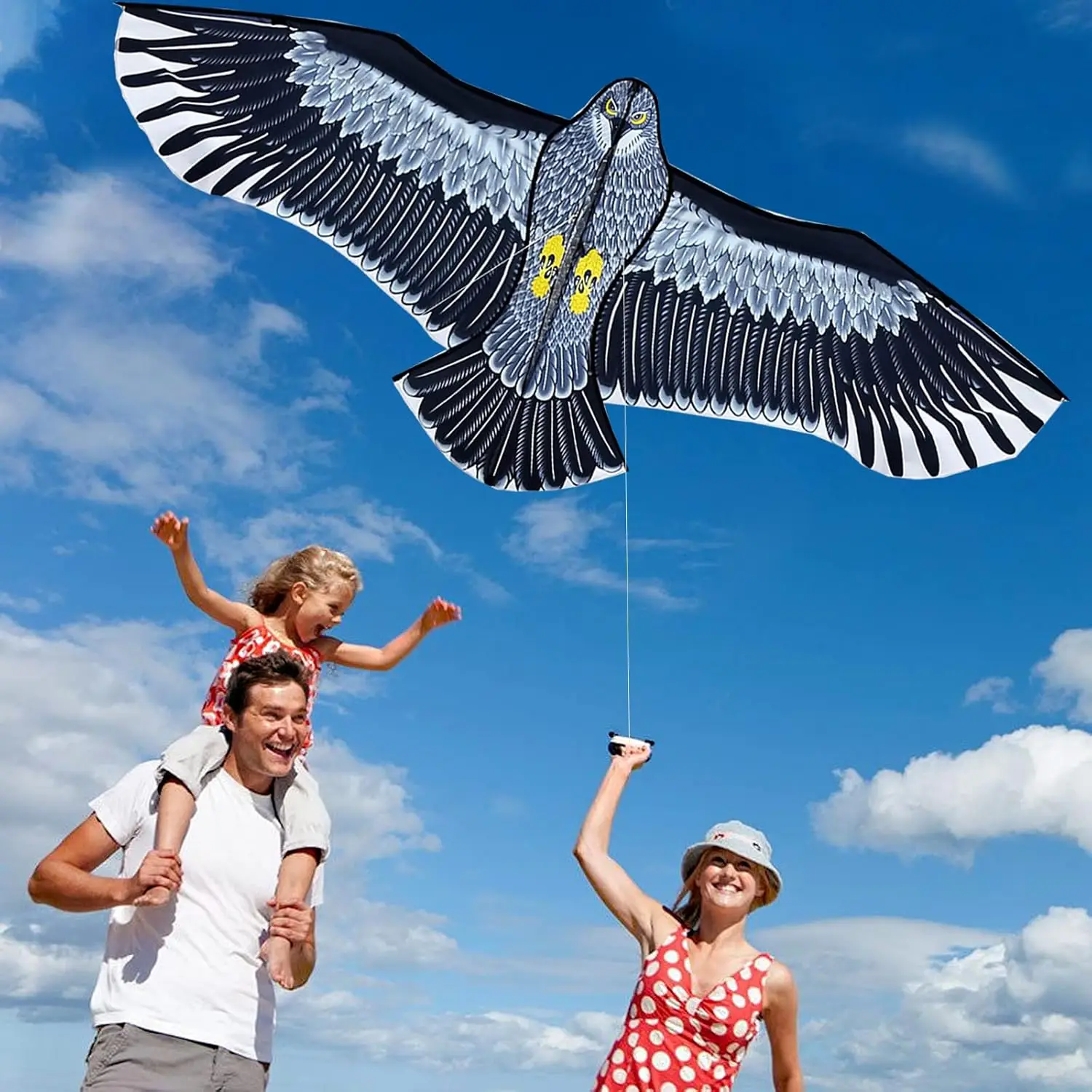 New Outdoor Fun Sports Huge 185cm Eagle Kite With Handle Line Novelty Toy Kites For Adult /Kids Large Good Flying
