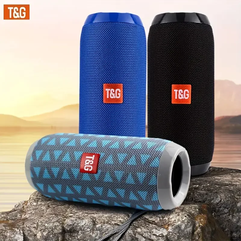 TG117 Portable Outdoor Bluetooth Speaker, IPX4, Built-in Microphone, Compatible with FM, TF Card, and USB Plug-in
