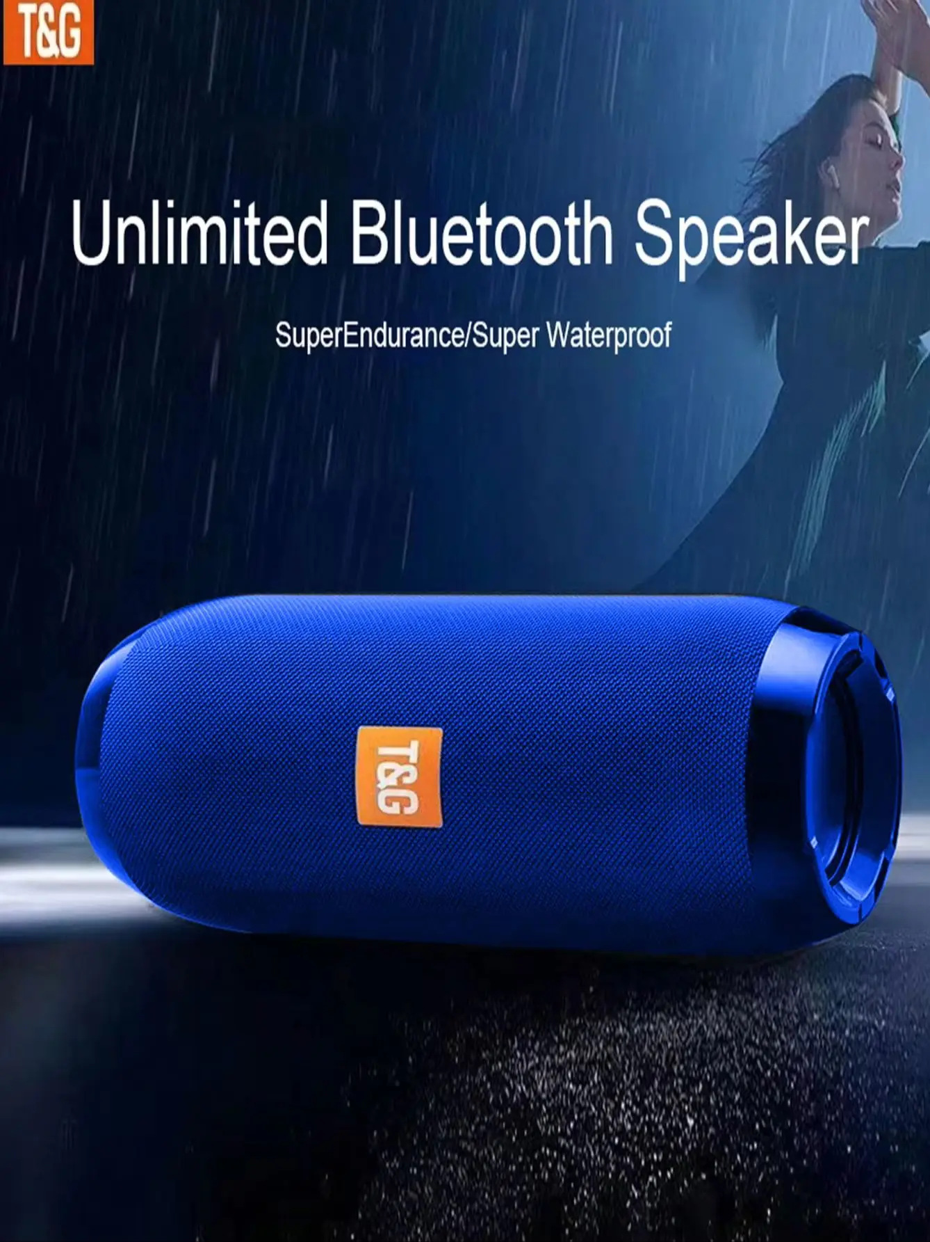 TG117 Portable Outdoor Bluetooth Speaker, IPX4, Built-in Microphone, Compatible with FM, TF Card, and USB Plug-in