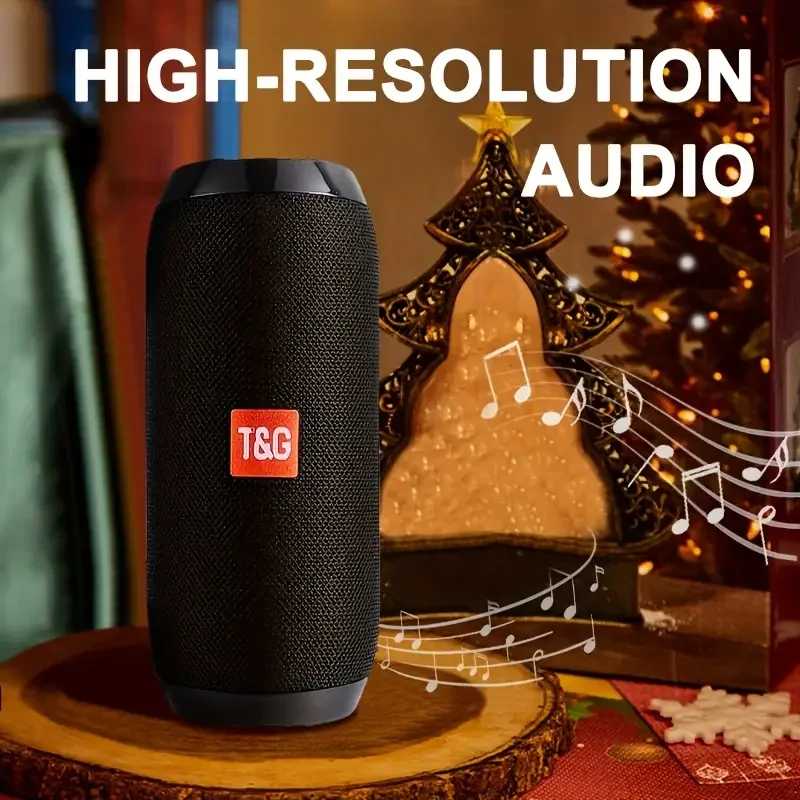 TG117 Portable Outdoor Bluetooth Speaker, IPX4, Built-in Microphone, Compatible with FM, TF Card, and USB Plug-in