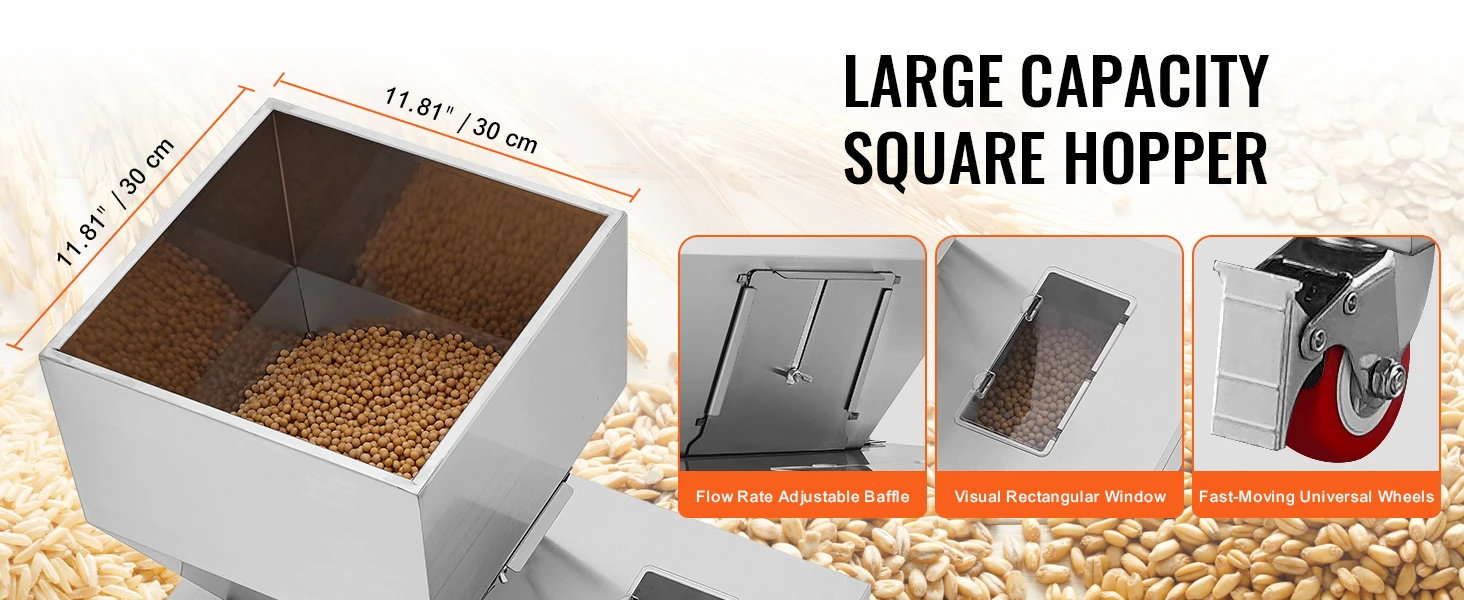 SucceBuy 20-3000g/20-5000g Particle Filling Machine with Foot Pedal  Automatic Powder Weighing Filler for Beans Seeds Packing
