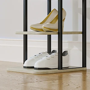 Vertical Shoe Rack, Shoe Shelves, Wood Shoe Organizer for Closet, Entryway, Shoe Tower for Small Spaces, Free Standing