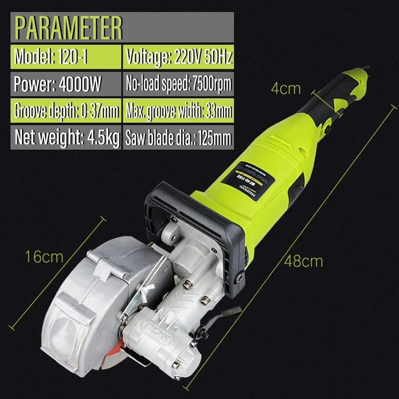 Wall Chaser Slot Milling Machine 4000 W Slotted Machine Wall Milling Machine Wall Milling Machine for Marble Granite Concrete