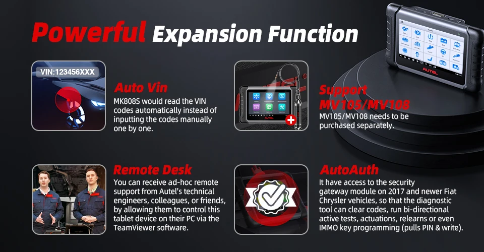 Autel MK808S Diagnostic Tools Automotivo Scanner Bi-Directional Control PK MX808S MK808BT PRO One Year Update