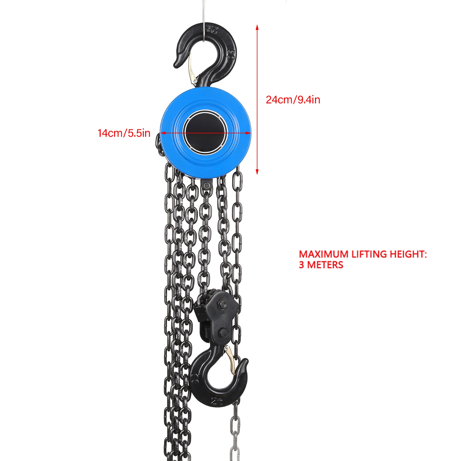 1pc 2T Chain Puller Block Fall Chain Hoist Hand Tools Lifting Chain with Hook Chain Block Chain Hoist Block Chain Hoist Tool Lifting Chain Block Chain Puller Block