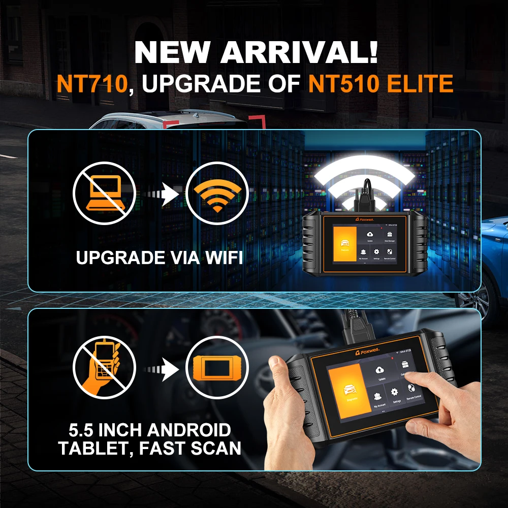 FOXWELL NT710 Fit for Mercedes-Benz OBD2 Scanner Full System Diagnostic Scan Tool Bidirectional Control All Free Resets Scanner