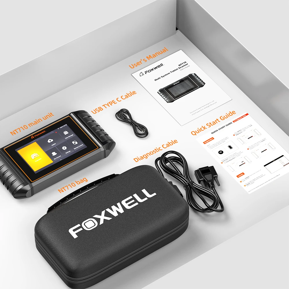 FOXWELL NT710 Fit for Mercedes-Benz OBD2 Scanner Full System Diagnostic Scan Tool Bidirectional Control All Free Resets Scanner