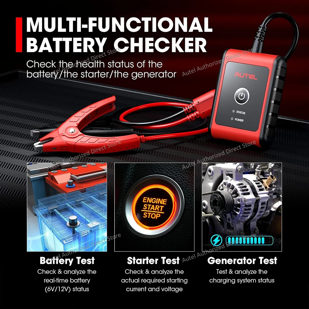 Autel MaxiBAS BT506 Car Battery Tester, 6V 12V 100-2000 CCA Car Battery Analyzer, 12V 24V Auto Cranking/Charging System Test