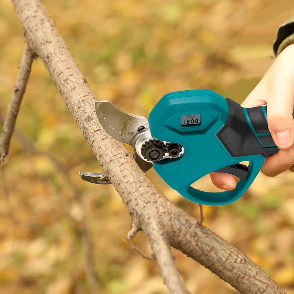 30mm Brushless Electric Pruning Shears 2 Gears Cordless Rechargeable Fruit Tree Bonsai Pruning Power Tool For Makita 18V Battery