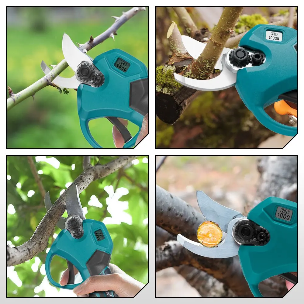 30mm Brushless Electric Pruning Shears 2 Gears Cordless Rechargeable Fruit Tree Bonsai Pruning Power Tool For Makita 18V Battery