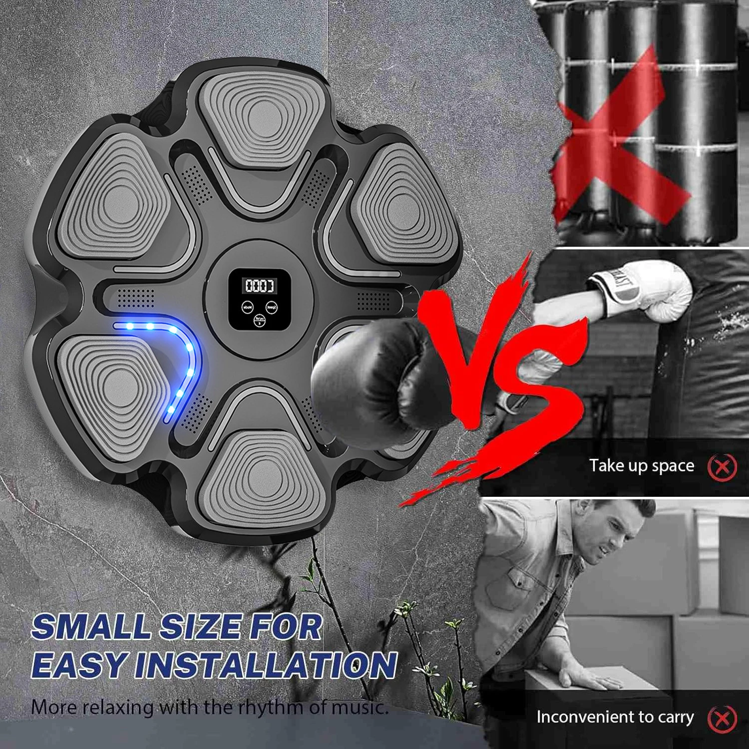 Adult Children Music Boxing Machine Wall Target Home Fitness Boxing Exercise Response Training Agility Reaction Boxing Target