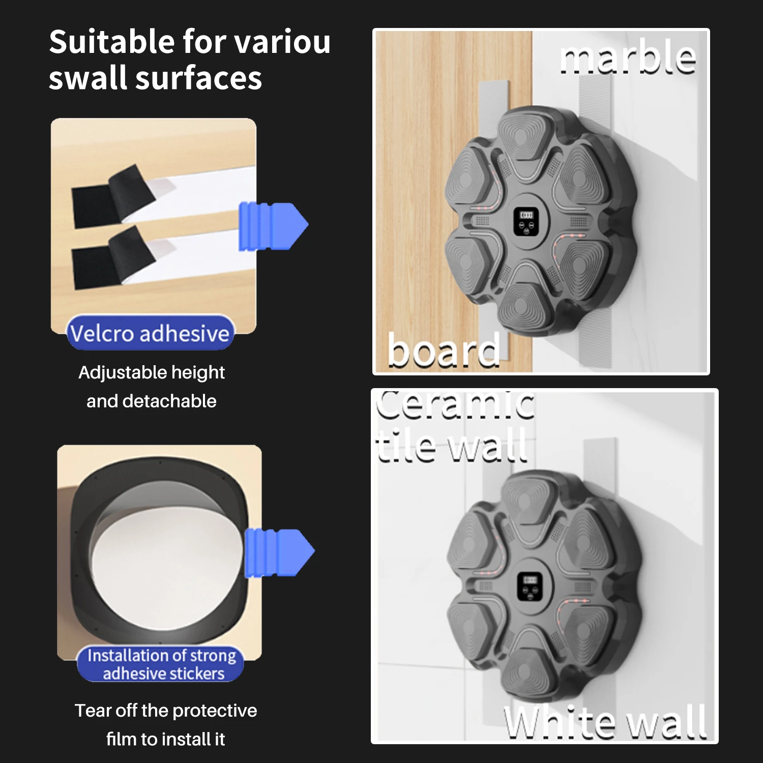 Adult Children Music Boxing Machine Wall Target Home Fitness Boxing Exercise Response Training Agility Reaction Boxing Target