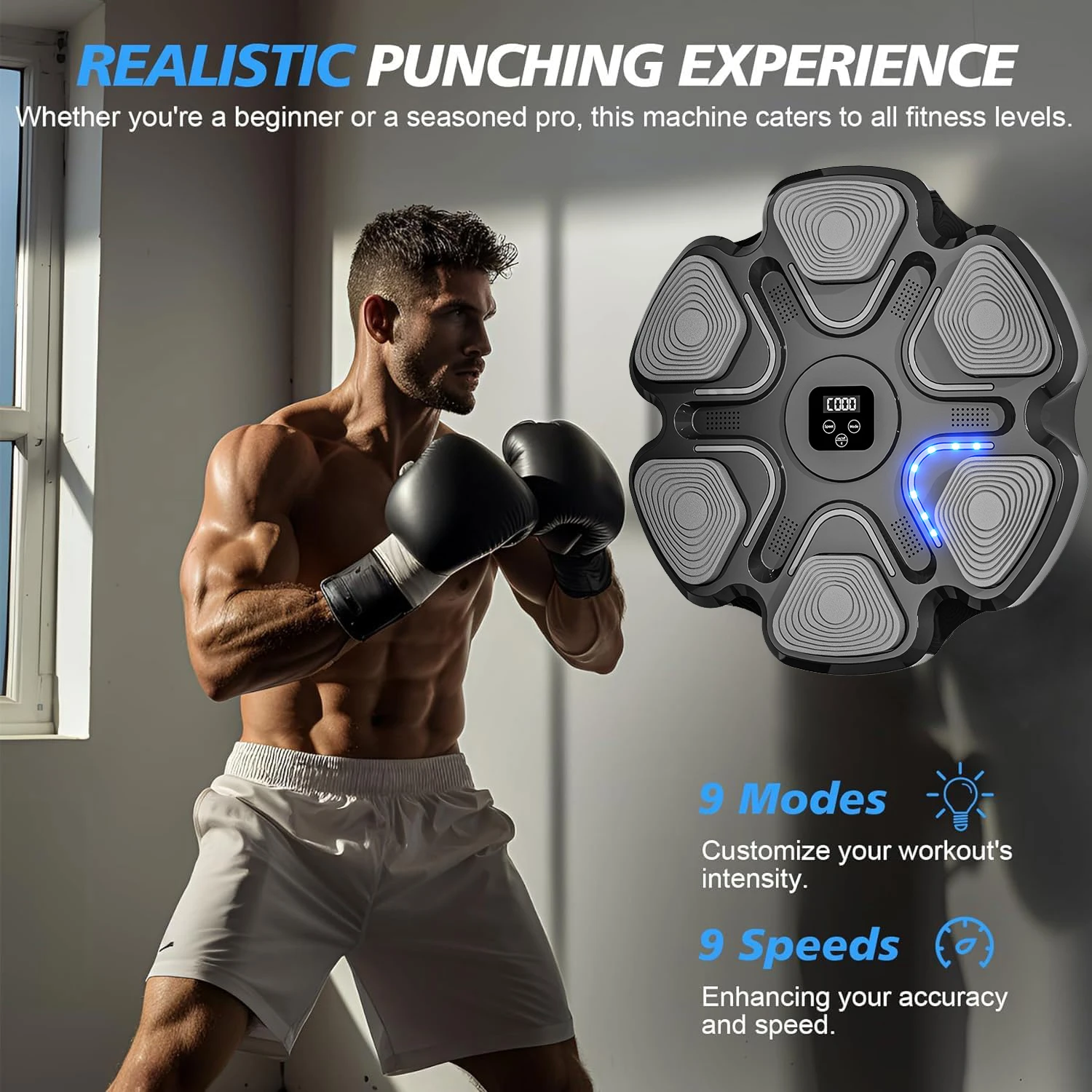 Adult Children Music Boxing Machine Wall Target Home Fitness Boxing Exercise Response Training Agility Reaction Boxing Target