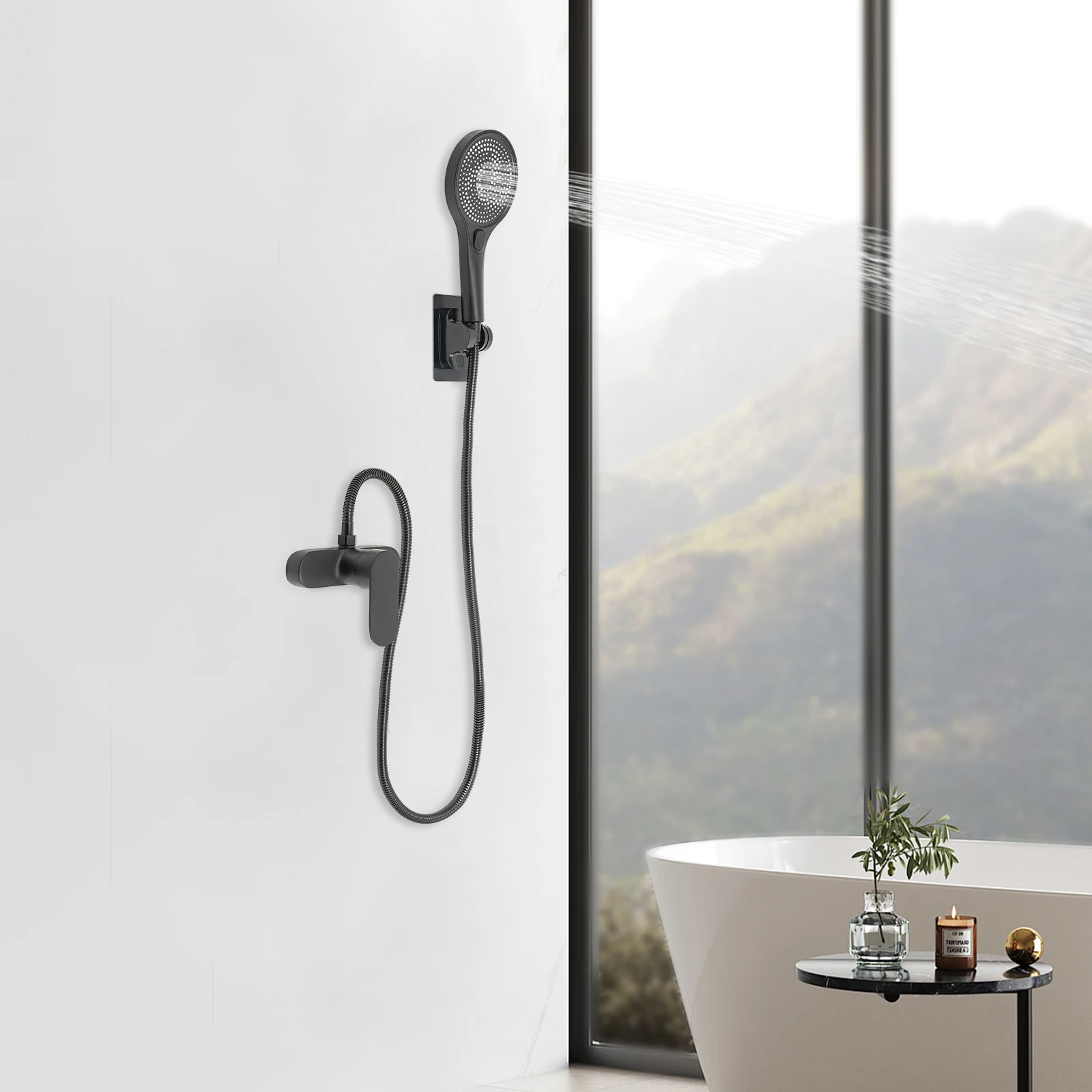 Shower Mixer with Hand Shower Rustproof Shower Set Easy to Install for Hotels/Bathing Centers/Swimming Pools/Gyms/Beauty Salons