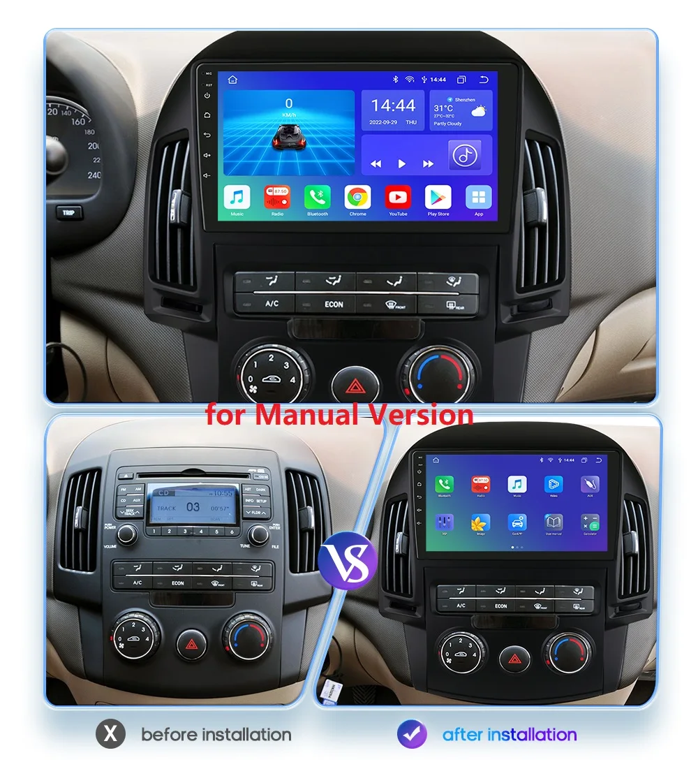 360Camera Carplay Android Car Radio For Hyundai I30 i30 AT MT 2006-2011 Car Multimedia Player Navi GPS 2Din Autoradio 4G-LET RDS
