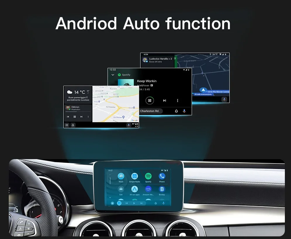 CarPlay sans fil pour Mercedes Benz, Classe GLC CLA GLA classe C W205 NTG5.0 2015 – 2018，prise en charge Android Auto Mirrorlink