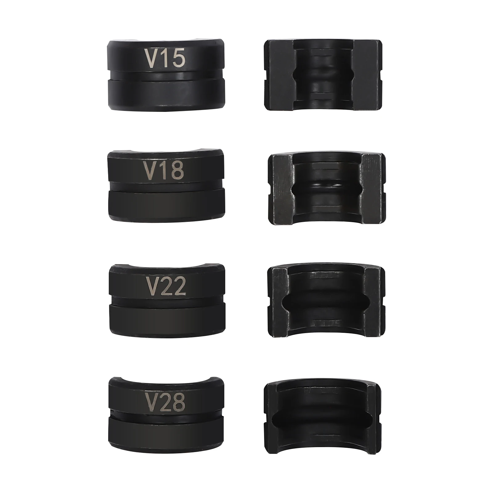4 Copper Pipe Crimping Dies V15, V18, V22, V28 mm, Crimping Pliers Fittings Tool -V Molds Set