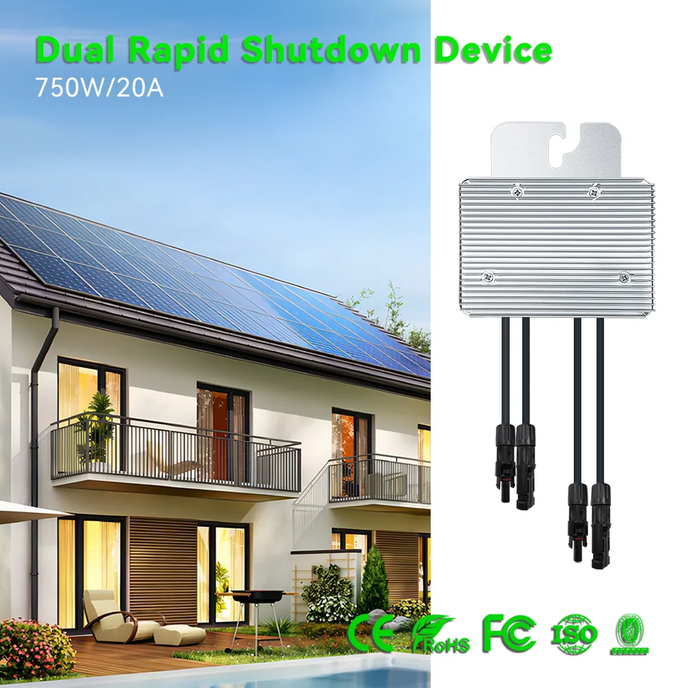 750W Smart PV Power Optimizer 70V DC Input 20A DC IP67 Real-time Solar Panel Monitoring Anti-Hotspot Anti-lightning Protection